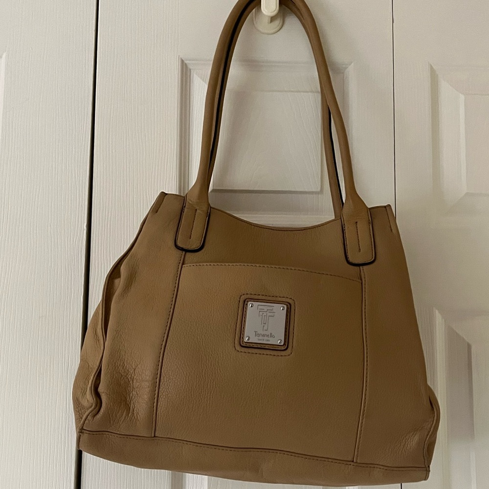Tignanello camel leather tote